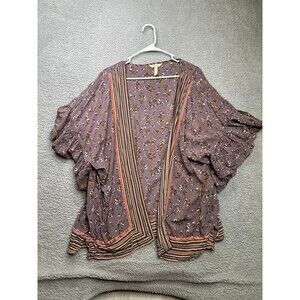 Matilda Jane eggplant purple floral kimono size m/l